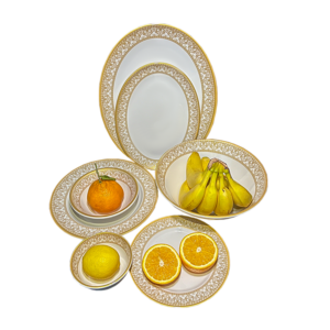 Restaurant Gold Silver Design Dishes Plates Custom Logo Melamine Dinner Plates Unbreakable Melamine Tableware Set Wedding Modern