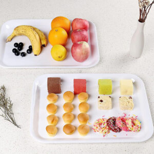 User Friendly Food Handle Eco-Friendly Grade Melamine Serving Tray for Restaurant Banquets Barbecue