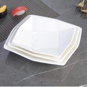 Hot Sale Luxury White Melamine Square Dinner Plates High Performance Eco-friendly Square Dishes for Restaurant Use Elegant