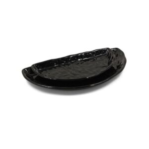 Wholesale Classic Marble Design Restaurant Dinner Plates High Quality Black Laminated Sauce Dish Microwave Safe