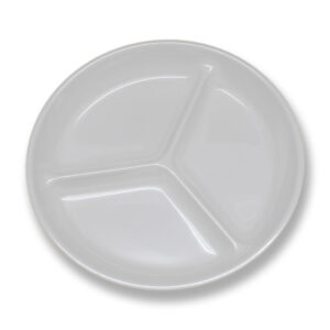 Hotel Durable Pretty Black Edge Round Dinnerware Melamine White Plate With Factory Price