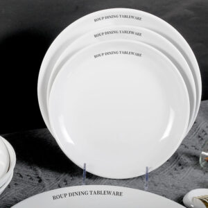 Customized Size Unbreakable Modern Plastic Dinner Plates Eco-Friendly Melamine Trays Whitetd Compartment Sustainable Polished