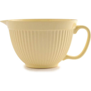 BPA Free Solid White Melamine Salad Bowl with Handle Large Capacity Food Mixing Bowl for Catering Camping Polished Technique