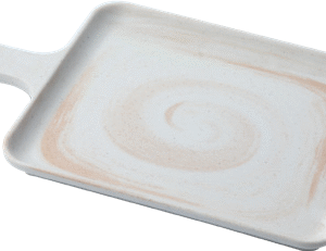 11" & 13" Melamine Handle Plate- Coffee Thread Series Durable Serving Plate for Kitchen, Party, Dining &Catering