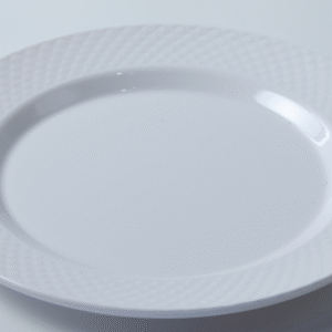 10" White Melamine Embossed Round Plate