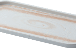 12.8" Melamine Rectangle Plate- Coffee Thread Series Durable Serving Plate for Kitchen, Party, Dining &Catering