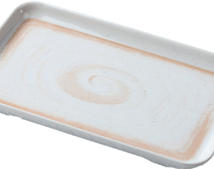 8.5" Melamine Rectangle Plate- Coffee Thread Series Durable Serving Plate for Kitchen, Party, Dining &Catering