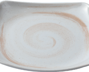 8.5" Melamine Square Plate- Coffee Thread Series Durable Serving Plate for Kitchen, Party, Dining &Catering