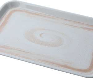 17" Melamine Tray- Coffee Thread Series Durable Serving Plate for Kitchen, Party, Dining &Catering