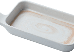 9.3" Melamine Handle Plate- Coffee Thread Series Durable Serving Plate for Kitchen, Party, Dining &Catering
