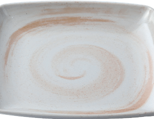 9.8" Melamine Square Plate- Coffee Thread Series Durable Serving Plate for Kitchen, Party, Dining &Catering