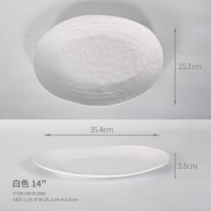 Eco friendly High Quality Melamine Tableware 14" Irregular Oval Plate Fish Plate