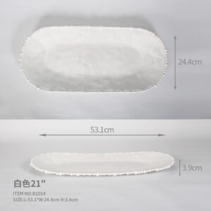 Food Contact High Quality Big Size Pearl side 21" Round Corner Rectangle plate