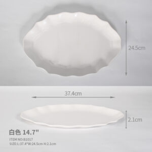 Direct factory Customized Scallop Side Oval Shaped 14.7" Plate