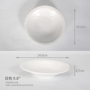 Irregular shaped Textured 9.8" Dinner Plate