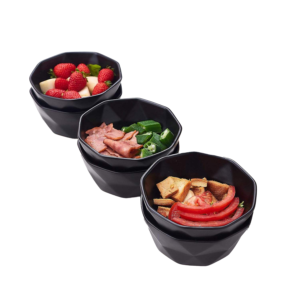 DongYu Eco Friendly Black Melamine Plate Classic Design Dinnerware Set for Restaurant Sustainable