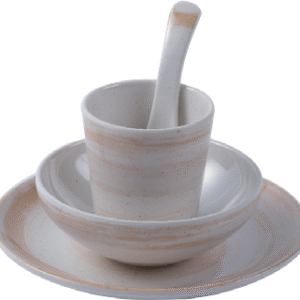 Melamine Dinnerware Set- Coffee Thread Series Durable Serving Plate for Kitchen, Party, Dining &Catering