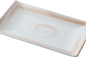 11.5" Melamine Rectangle Plate- Coffee Thread Series Durable Serving Plate for Kitchen, Party, Dining &Catering