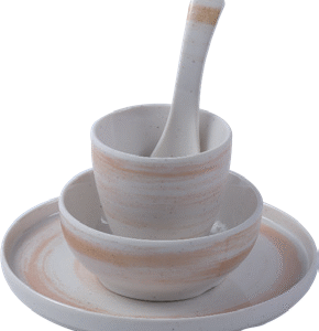 Melamine Dinnerware Set- Coffee Thread Series Durable Serving Plate for Kitchen, Party, Dining &Catering