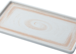 12" Melamine Rectangle Plate- Coffee Thread Series Durable Serving Plate for Kitchen, Party, Dining &Catering