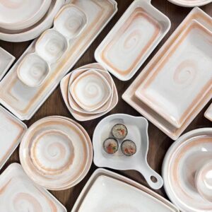 Melamine Spoon- Coffee Thread Series Durable Serving Plate for Kitchen, Party, Dining &Catering