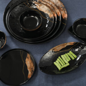 Elegant Black Matte Large Unbreakable Melamine Soup Noodle Ramen Pasta Bowl Set Wholesale for Japanese Restaurant Made Plastic