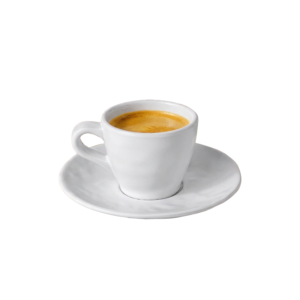 French Modern Durable White Long Lasting Dinnerware Set Melamine Plate Customizable Matte Embossed Single-Handle Coffee Mug