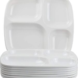 Customized Size Modern Plastic Sustainable Polished Unbreakable Melamine Dishes Trays Eco-Friendly White Dinner Plates