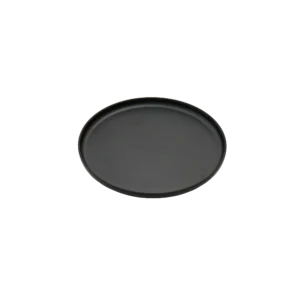 Black 8.3 inch melamine dessert plate with low-profile rim, durable round dinnerware for bakery, cafe & restaurant
