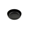 8 inch shallow melamine salad bowl in black, grey and white — smooth matte serving bowl