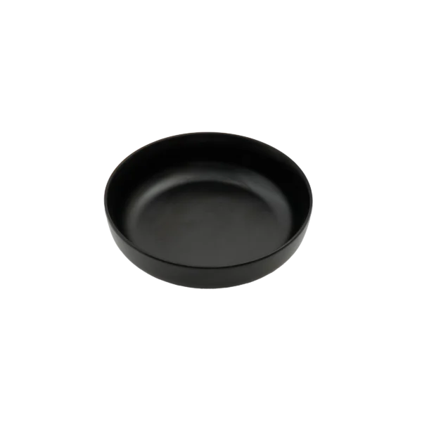 8 inch shallow melamine salad bowl in black, grey and white — smooth matte serving bowl