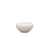 White pot-bellied melamine cereal bowl for commercial hotel breakfast service and catering tableware