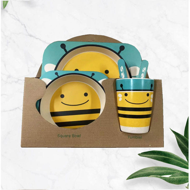 Cute Customized Children Cartoon Food Grade Safe Dinner Plate Bowl Cup Dinner Gift Set Melamine Tableware