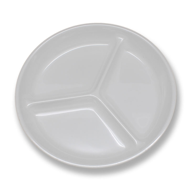 Hotel Durable Pretty Black Edge Round Dinnerware Melamine White Plate With Factory Price